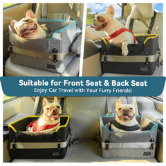 PETSFIT small dog car seat elevated-view shows road for calmer trips
