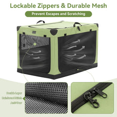 Petsfit soft dog crate front door lockable zipper for secure entry