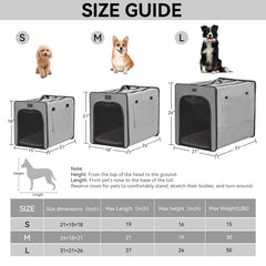 PETSFIT soft dog crate mesh windows illustrate ventilation and adjustable views
