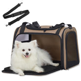 Petsfit soft-sided cat carrier top view shows spacious interior for medium cats