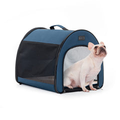 Petsfit soft-sided crate 19in setup for travel comfort and safety.