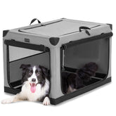 Petsfit soft-sided crate with reinforced-steel-frame for stable travel and home use.
