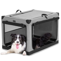 Petsfit soft-sided crate with reinforced-steel-frame for stable travel and home use.