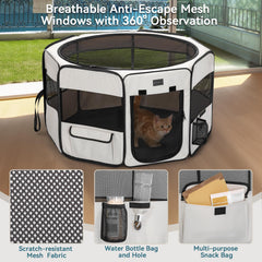Petsfit sturdy hexagonal frame demonstrates stability and escape-proof containment in busy homes.