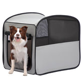 Petsfit Travel Dog Crate folded for compact portability and storage.