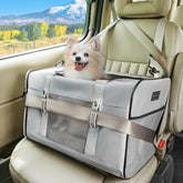Petsfit travel pet carrier side view grey highlighting sturdy construction for safe cat transport