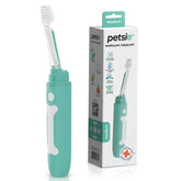 Petsie dog toothbrush handle closeup with ergonomic grip for comfortable daily brushing.