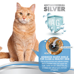 Petsilver Waterless Cat Shampoo bottle packaging highlights convenient travel-size option for quick touch-ups.
