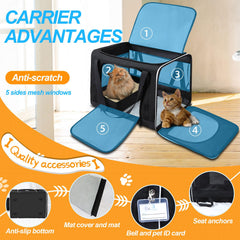 Petskd car seat anchors secure the carrier during travel.