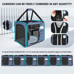 Petskd cat carrier ventilation mesh windows ensure airy comfort during car trips.