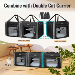 Petskd combinable pet carrier supports two pets together for car trips.
