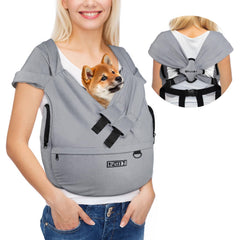 Petskd dog carrier sling front-view for hands-free walks and comfortable support