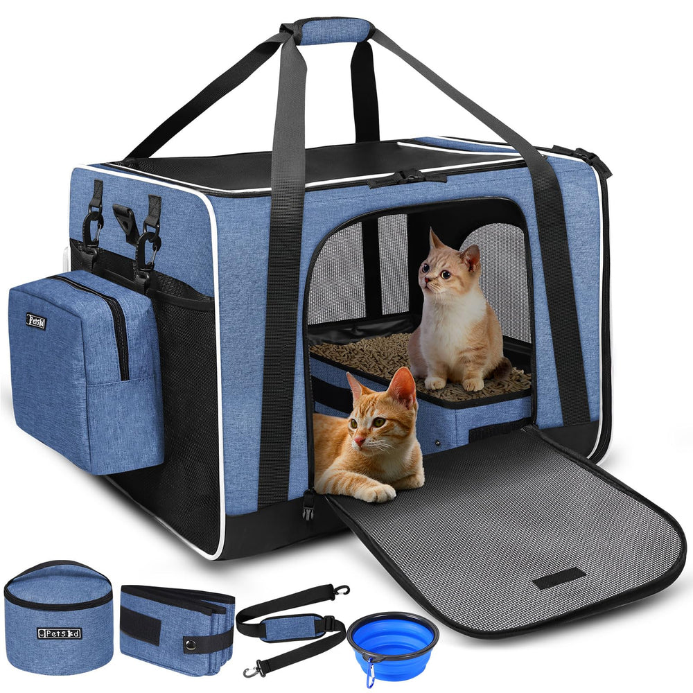 Petskd extra large cat carrier front view showing ample space for a large cat