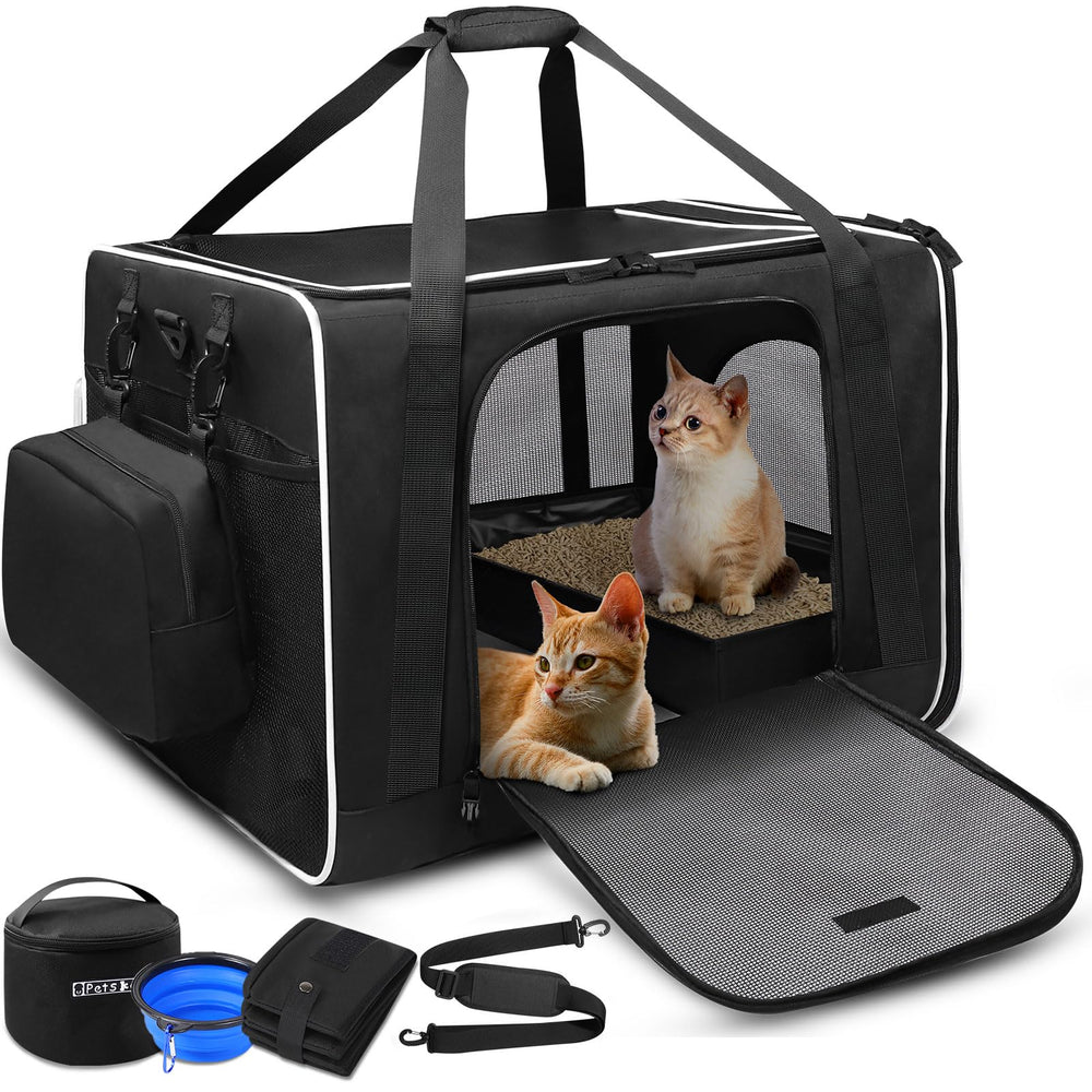 Petskd extra-large cat carrier front view showing roomy interior for large cats