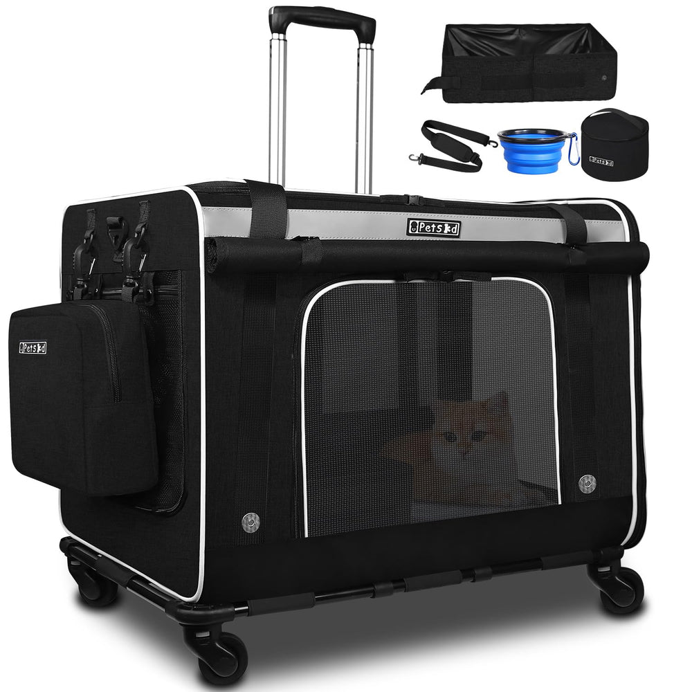 Petskd extralarge cat carrier with wheels makes moving a large cat smoother on trips.