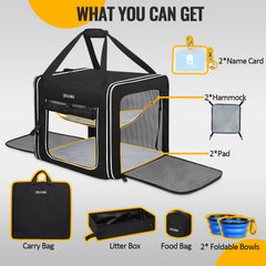 Petskd five-sided mesh ventilation ensures airflow during trips