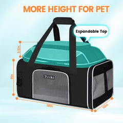 Petskd soft-sided carrier in black for comfortable travel.
