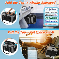 Petskd carrier ventilation mesh side promotes airflow and pet comfort on flights.