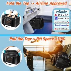Petskd airline-approved carrier with secure locking zipper for safe travel