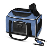 Petskd top-expandable pet carrier under-seat view for airline travel with small pets