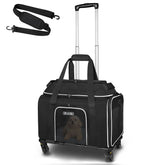 Petskd top-expandable carrier with wheels under-seat design helps travelers fly with ease.