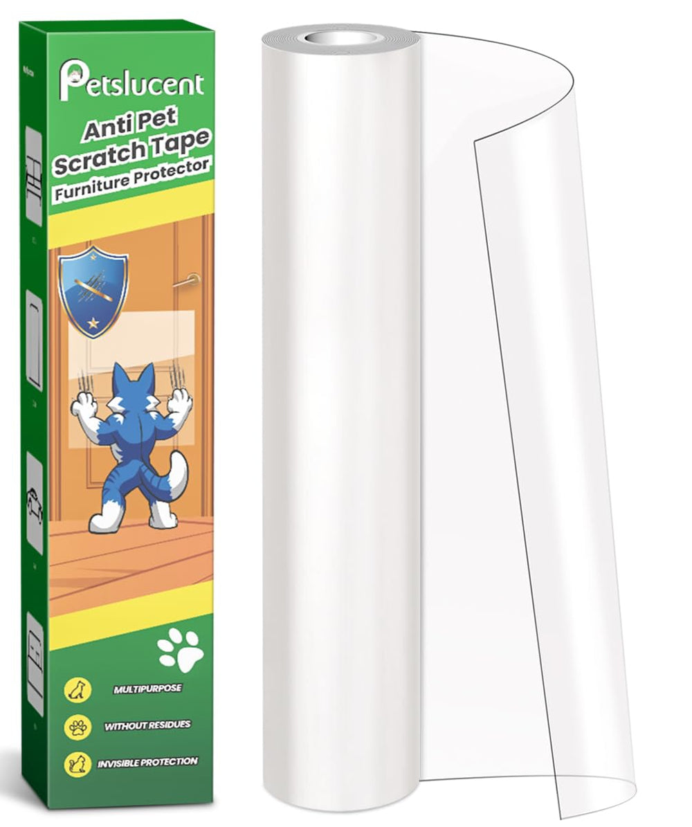 Petslucent cat scratch protector clear roll 118in protects sofa surfaces with invisible protection.