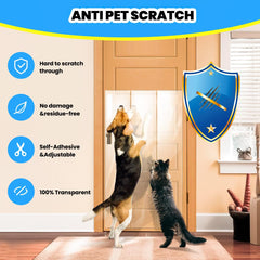 Petslucent cat scratch protector on a chair corner offers a durable, self-adhesive shield.