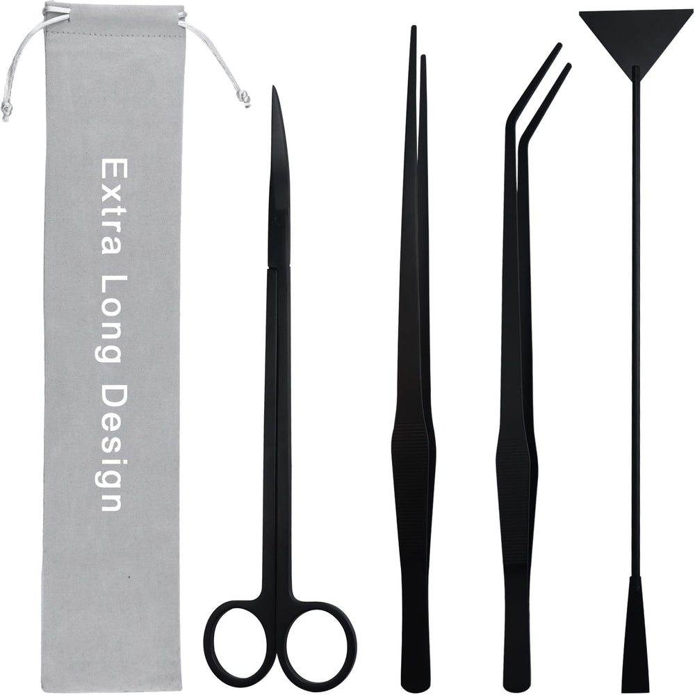 Petsocie aquarium aquascape tools kit sand spatula for precise substrate leveling in tight corners.
