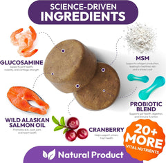 Petsology two-pack dog multivitamin bottles convey value and consistent wellness support.