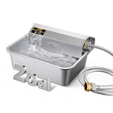 Petsolon automatic water dispenser, angle view, shows hands-free hydration for pets.