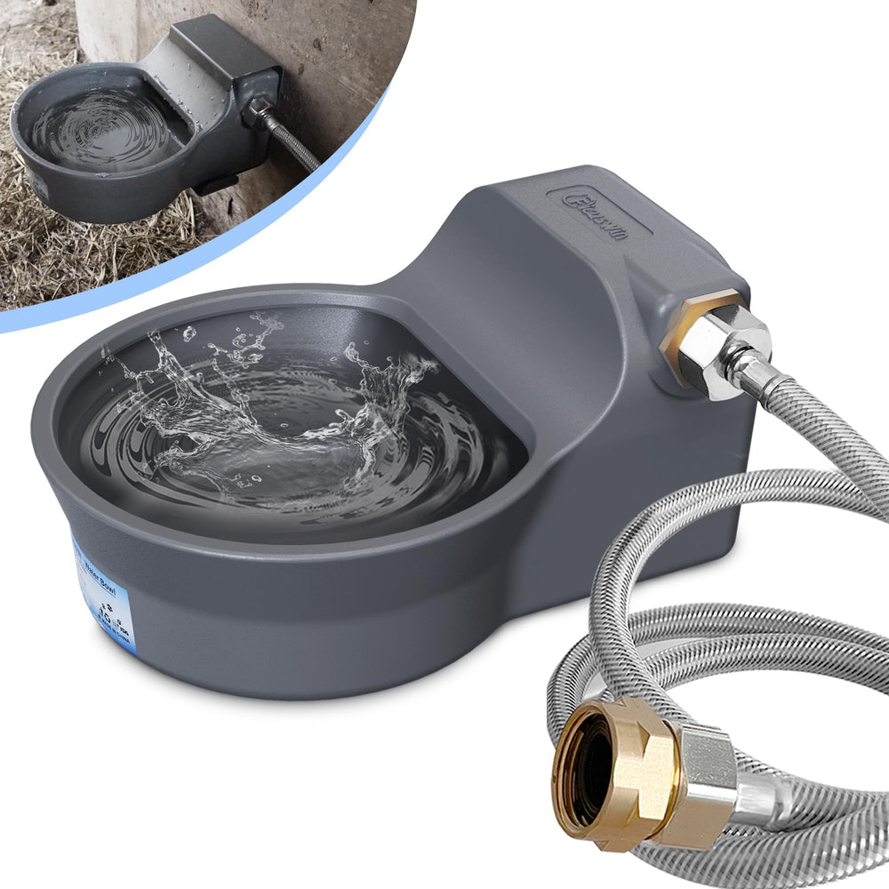 PETSOLON automatic water dispenser mounted on outdoor bracket for stability