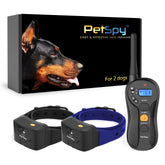 PetSpy shock collar on a dog during training for improved recall.