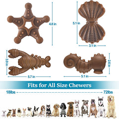 PETSTA Tough Dog Toy scallop design engaging marine motif promotes interactive play and bite resistance.
