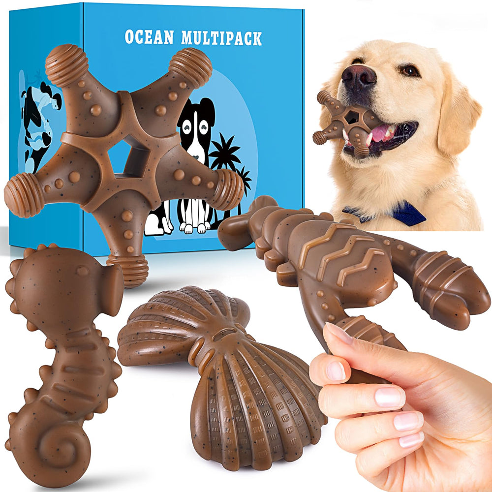 PETSTA Tough Dog Toy starfish design for long-lasting chew sessions with aggressive chewers.