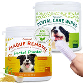 Petstoral dental powder in beef liver flavor ready to sprinkle for easy plaque support.