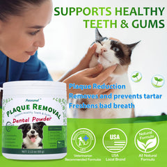 Petstoral dog teeth cleaning scoop shown for easy daily dosing.