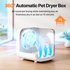 Petsuper 75L door ajar reveals curved glass and ample space.
