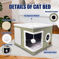 PETTDATE cat bed reversible cushion featured for all-season indoor comfort.