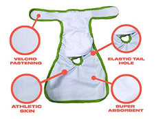 PETTING IS CARING diaper Velcro closure demonstrates fast adjustments