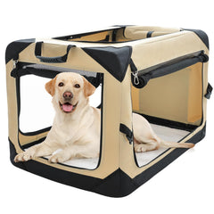 Pettycare 42inch collapsible crate setup showing spacious XL interior for large dogs.