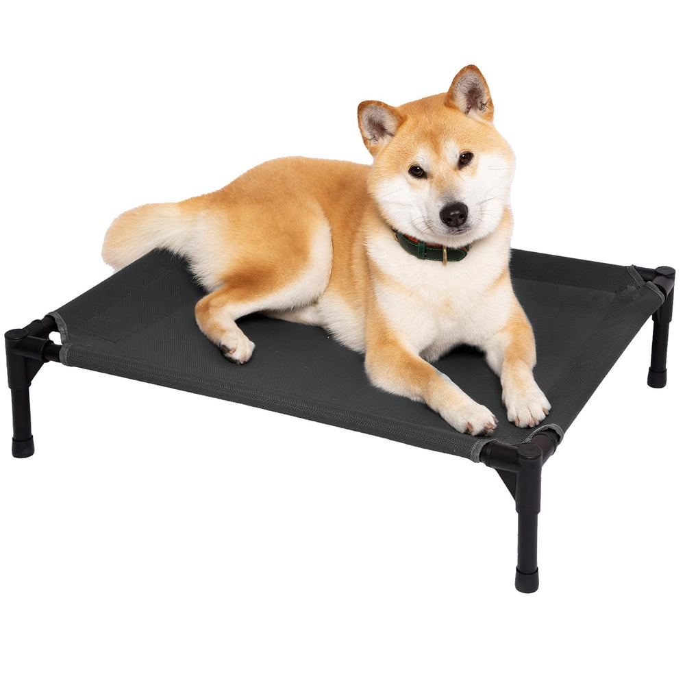 Pettycare elevated dog bed cooling top view for breathable, cool naps