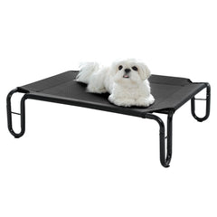 Pettycare elevated dog bed cot assembly showing easy screw-free setup.
