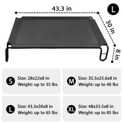 Pettycare elevated dog bed mesh closeup highlights breathable Teslin fabric.