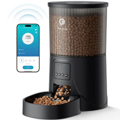 PETULTRA automatic cat feeder setup demonstrates easy WiFi connection for remote feeding.