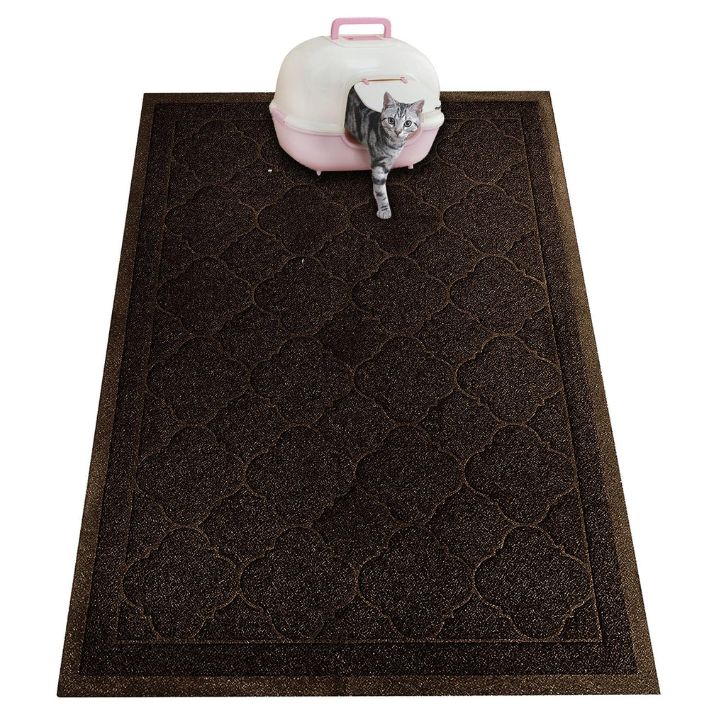 PETUPPY XL litter mat 47x36 front view showing large coverage reduces sweeping
