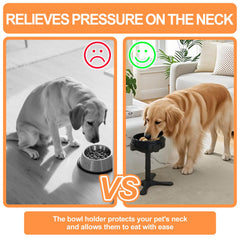 PETVENTURE height dial adjustment demonstrates adjustable heights 5.5, 9.45, 13.2 inches