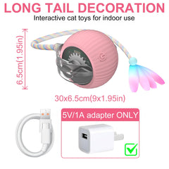 PETVENTURE interactive cat ball toy obstacle-avoidance demonstrating safe routing
