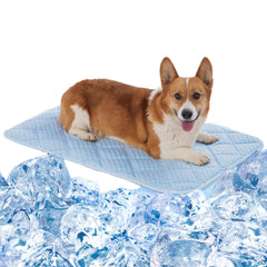 Petvolve dog cooling mat folded for easy transport and storage.