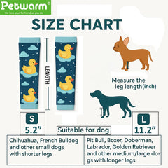 PetWarm astronaut-print leg sleeve provides comfortable post-surgery support for dogs.