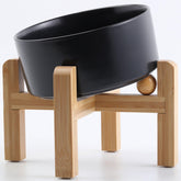Petygooing black elevated bowl stand promotes stable feeding for pets.